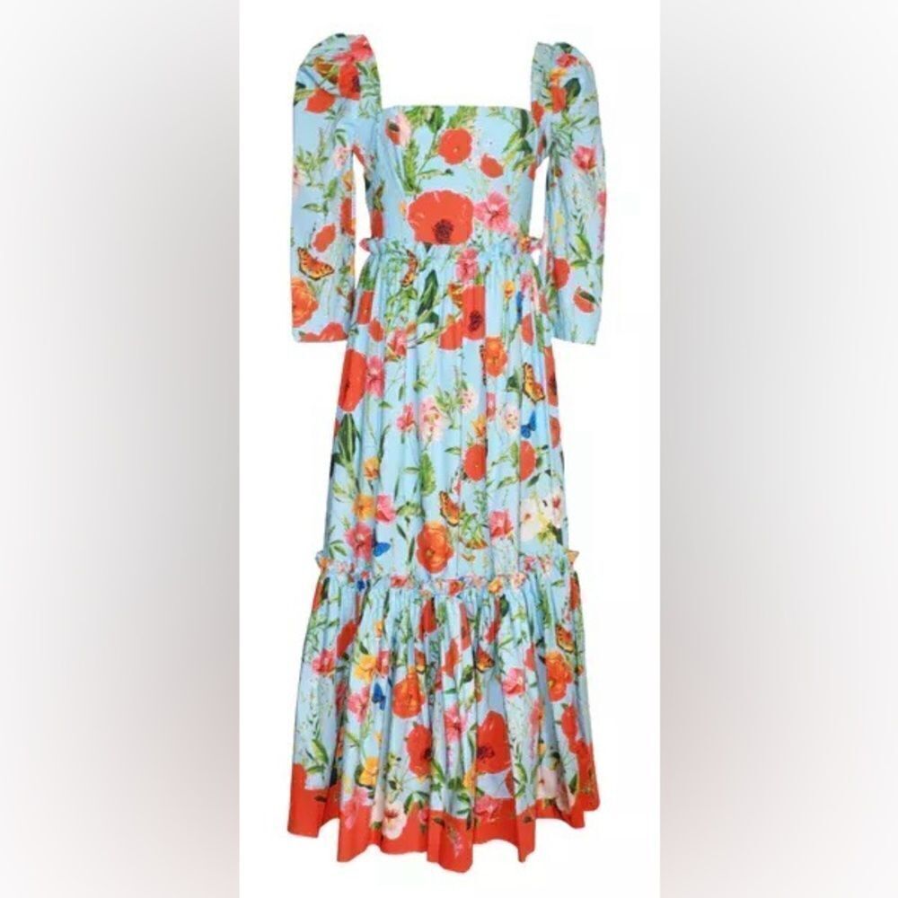 Cara Cara Blue Hill Dress in Dew Cornucopia